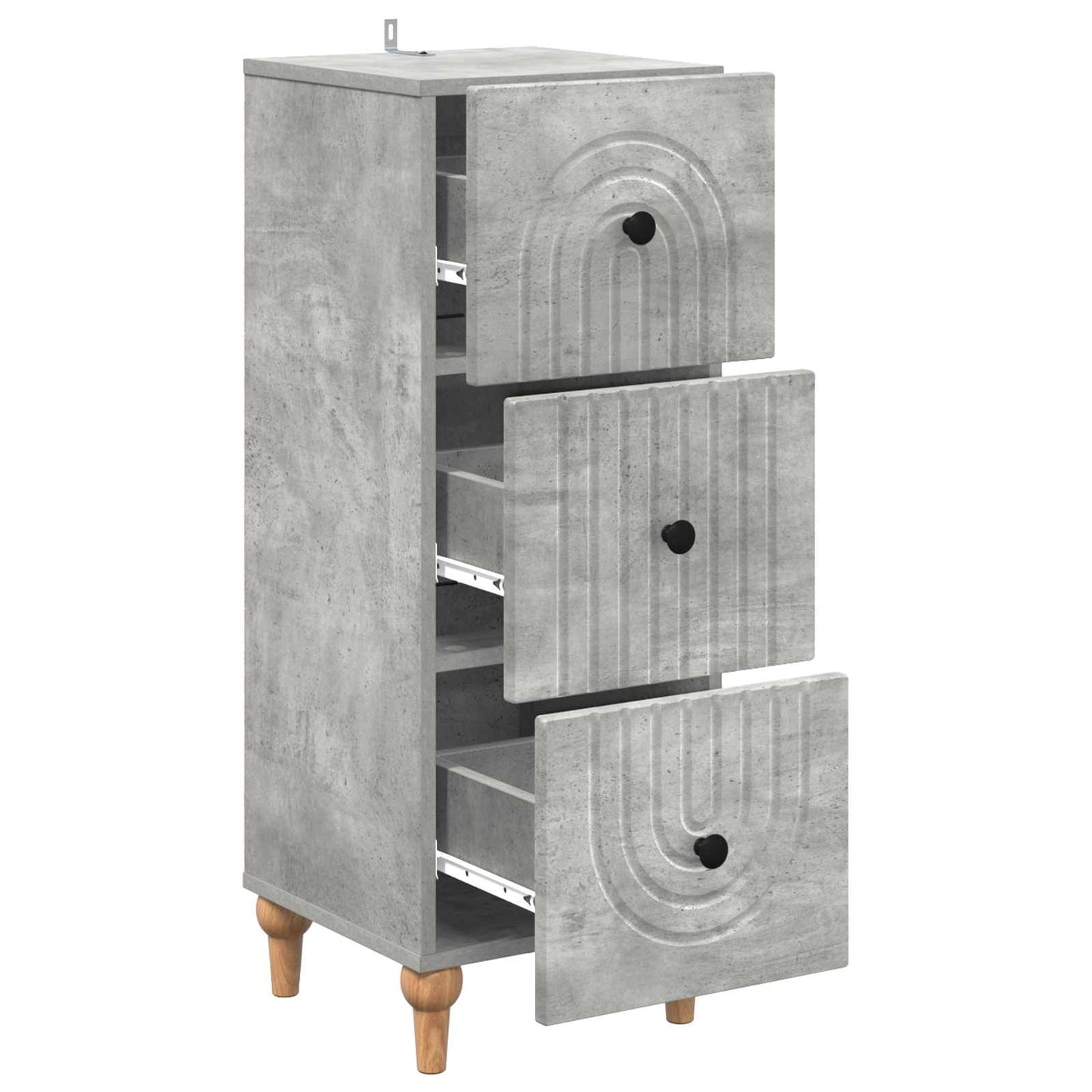 Drawer Cabinet Concrete Grey 33 x 34.5 x 90 cm Engineered Wood