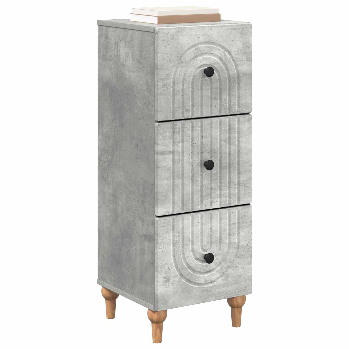 Drawer Cabinet Concrete Grey 33 x 34.5 x 90 cm Engineered Wood