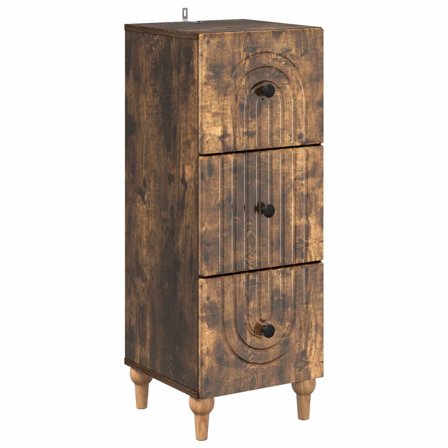 Drawer Cabinet Smoked Oak 33 x 34.5 x 90 cm Engineered Wood
