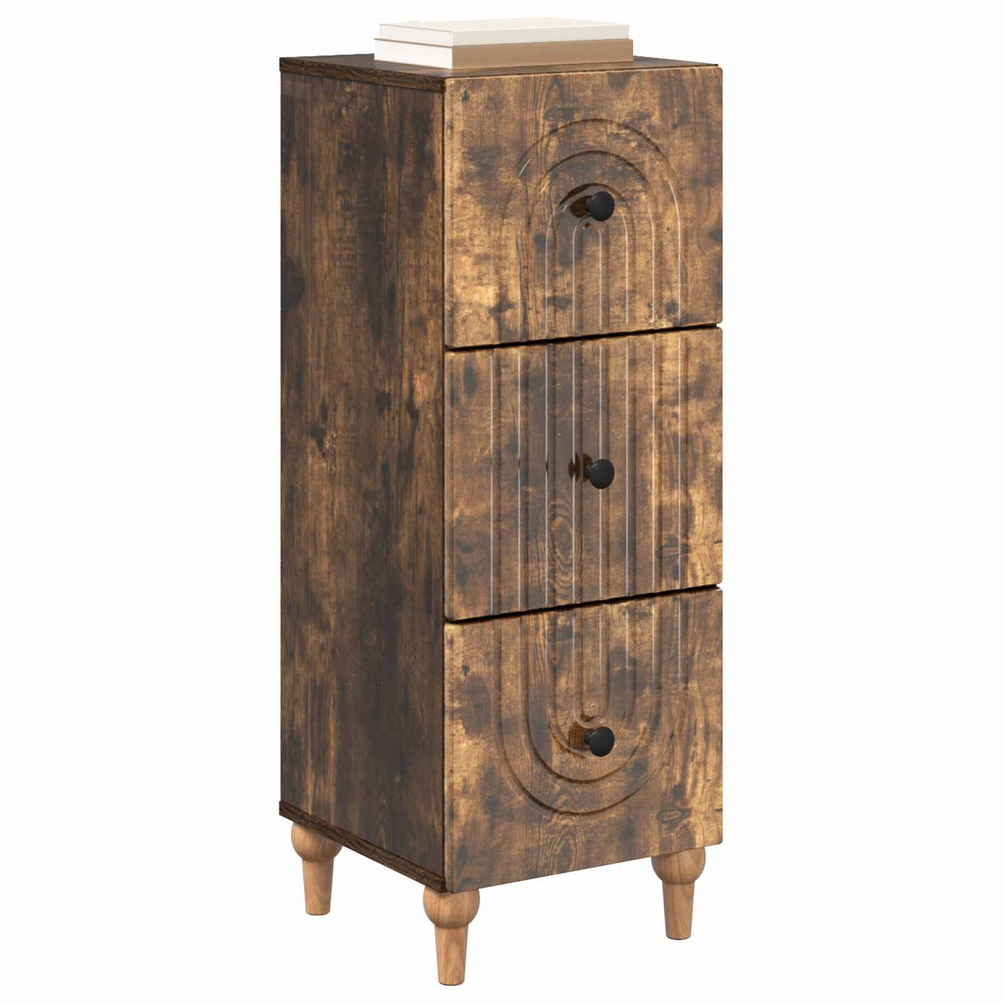 Drawer Cabinet Smoked Oak 33 x 34.5 x 90 cm Engineered Wood
