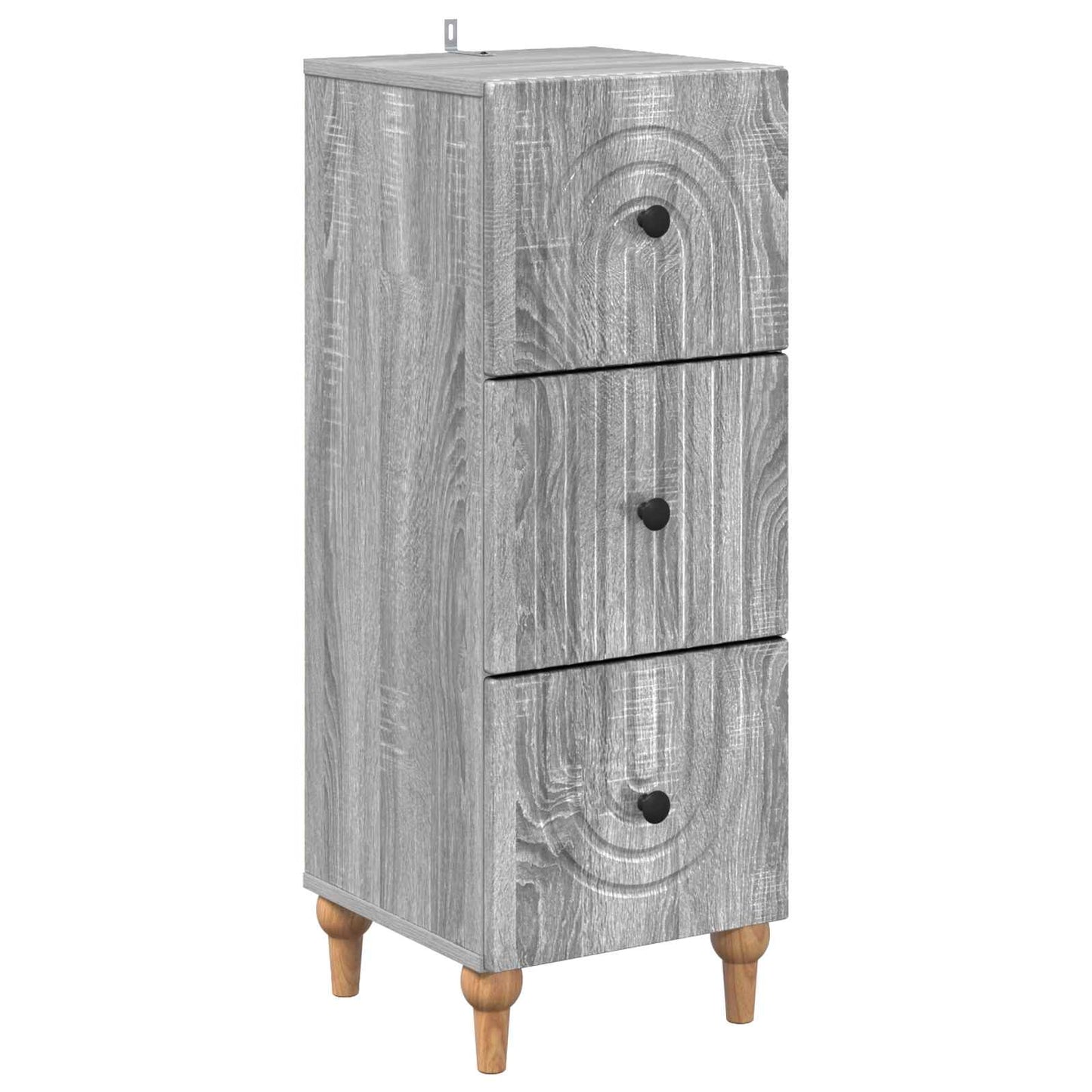 Drawer Cabinet Grey Sonoma 33 x 34.5 x 90 cm Engineered Wood