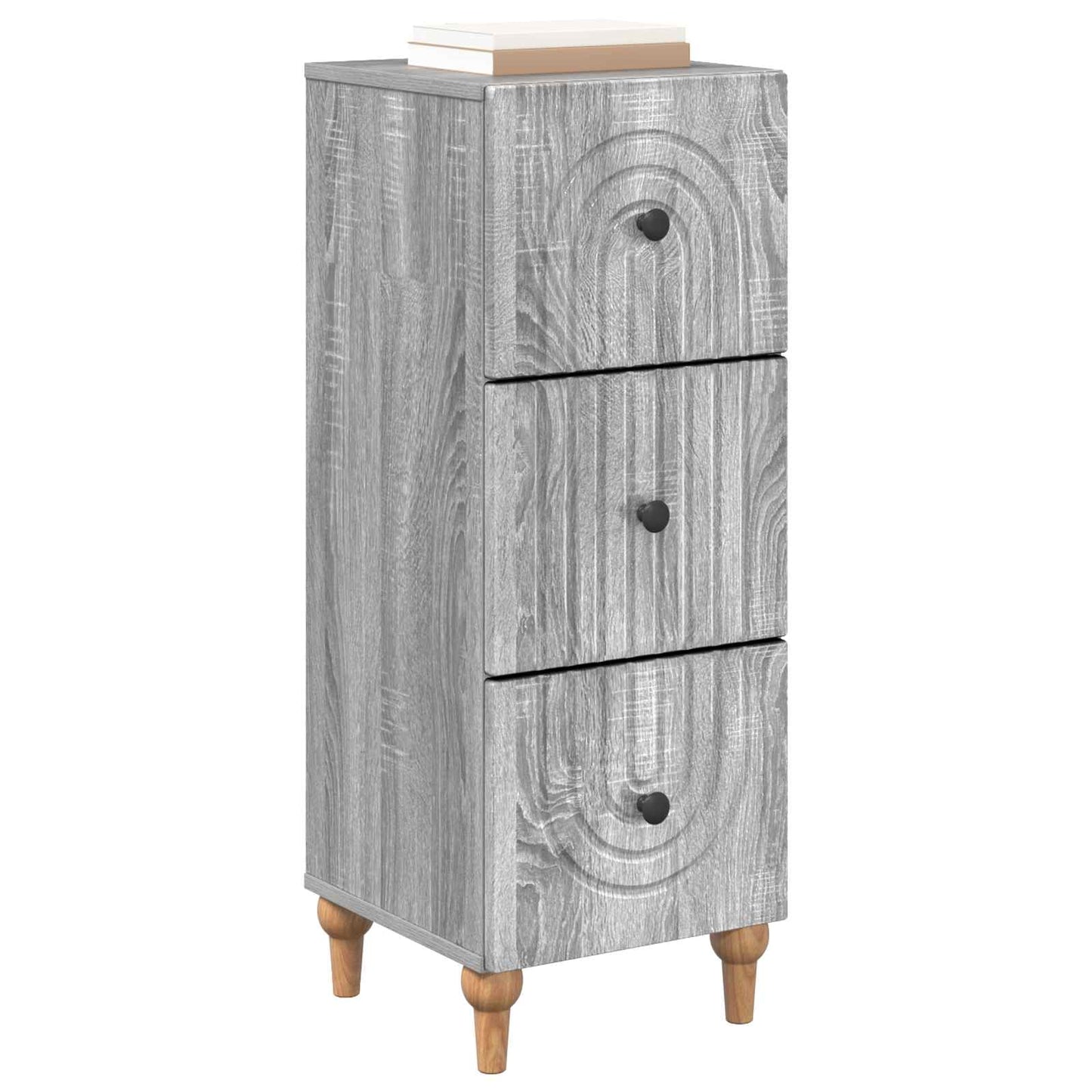 Drawer Cabinet Grey Sonoma 33 x 34.5 x 90 cm Engineered Wood