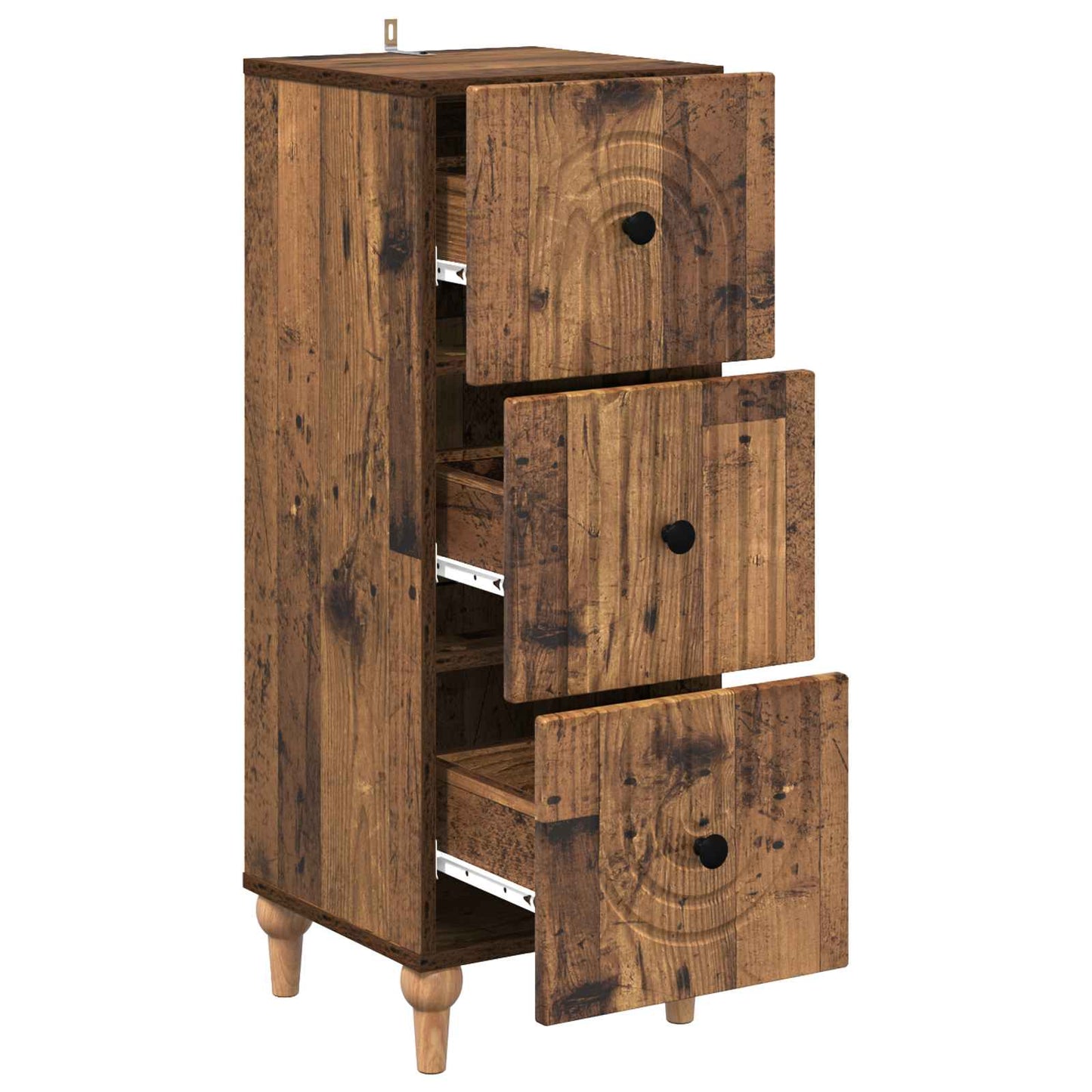 Drawer Cabinet Old Wood 33 x 34.5 x 90 cm Engineered Wood