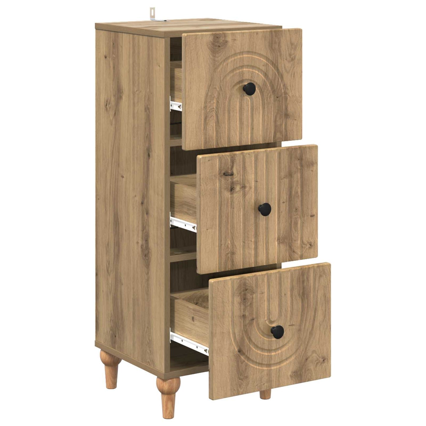 Drawer Cabinet Artisan Oak 33 x 34.5 x 90 cm Engineered Wood