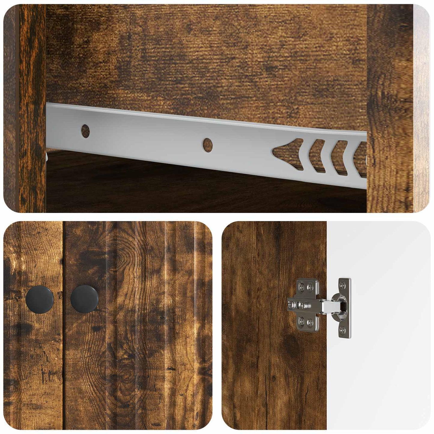 Sideboard Smoked Oak 66 x 34.5 x 90 cm Engineered Wood