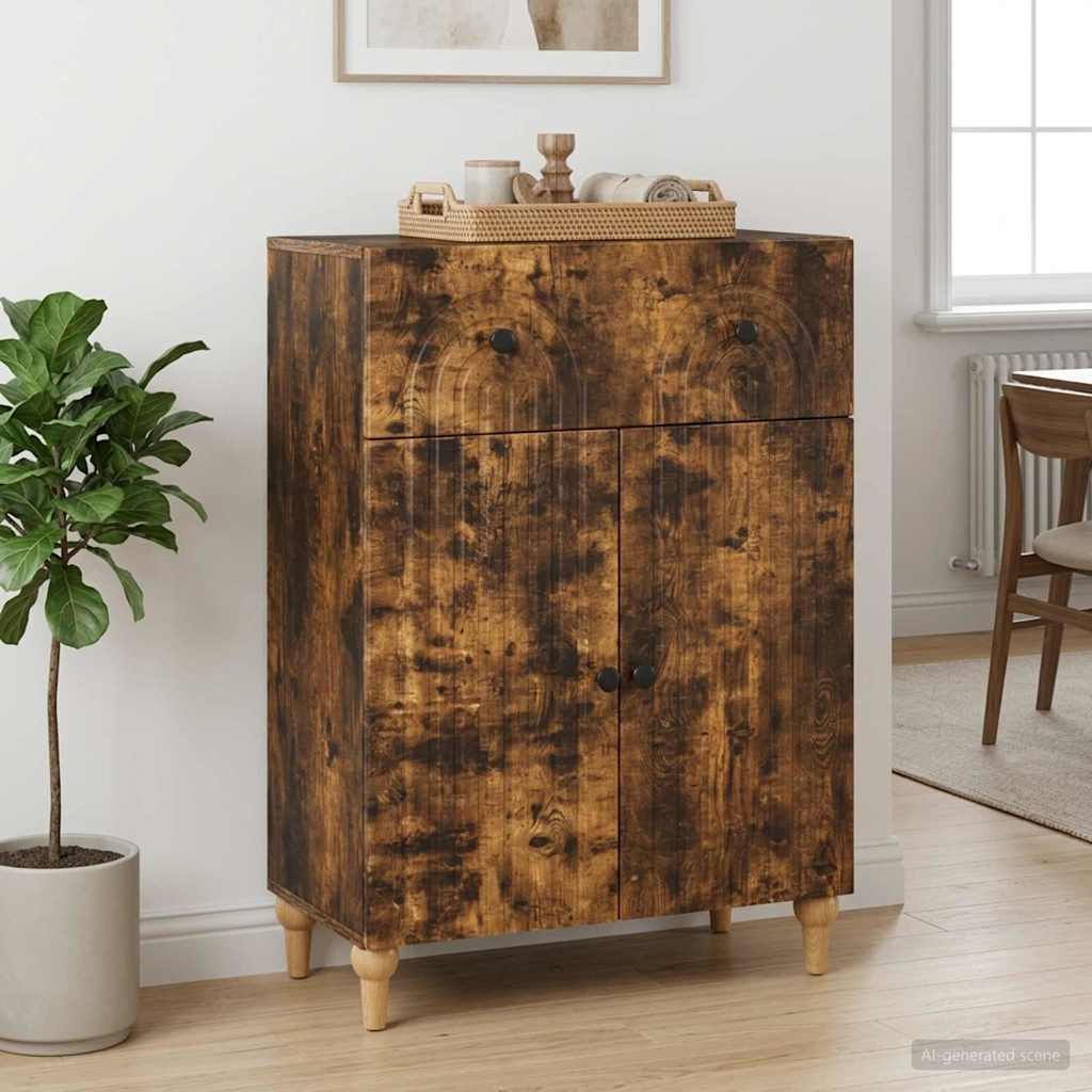 Sideboard Smoked Oak 66 x 34.5 x 90 cm Engineered Wood