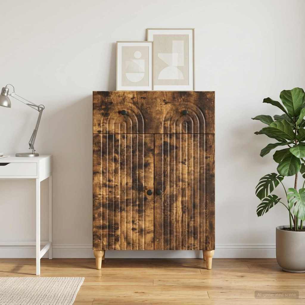Sideboard Smoked Oak 66 x 34.5 x 90 cm Engineered Wood