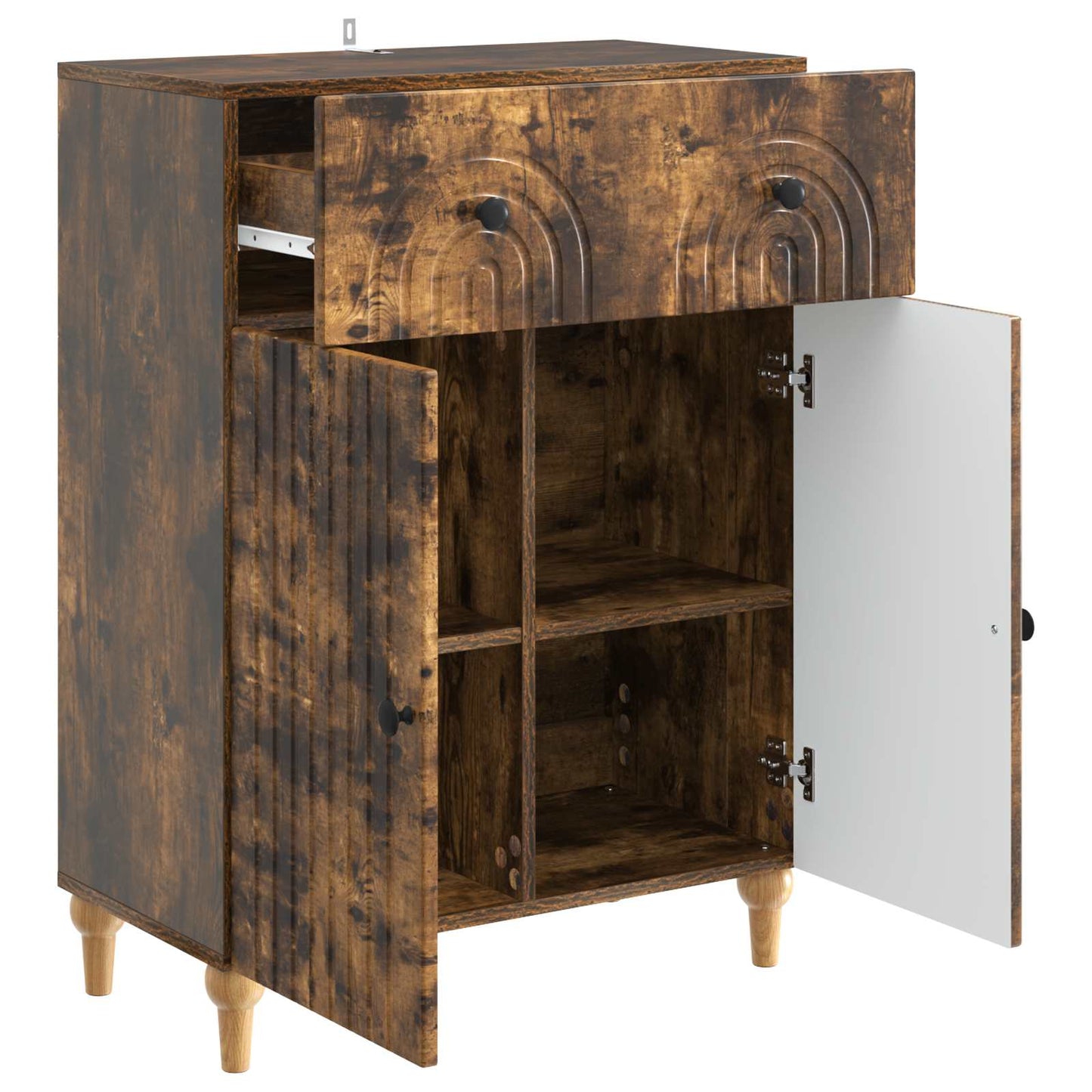 Sideboard Smoked Oak 66 x 34.5 x 90 cm Engineered Wood