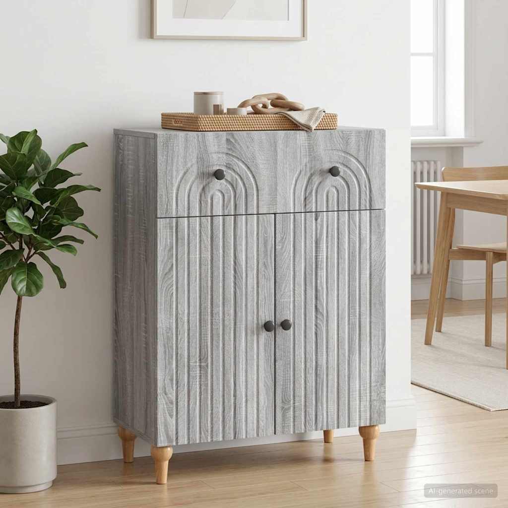 Sideboard Grey Sonoma 66 x 34.5 x 90 cm Engineered Wood