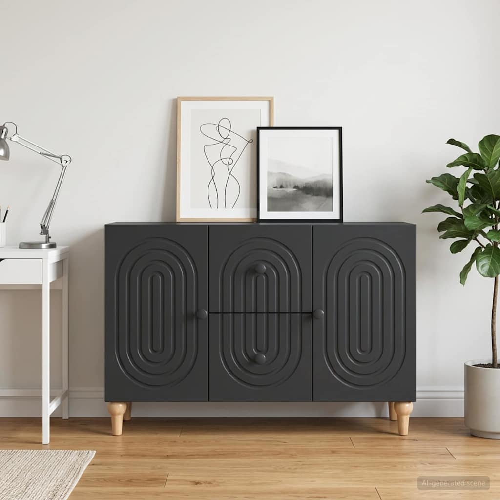 TV Cabinet with Drawer Black 89 x 34.5 x 60 cm Engineered Wood