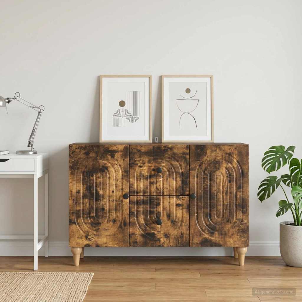 TV Cabinet Smoked Oak 89 x 34.5 x 60 cm Engineered Wood