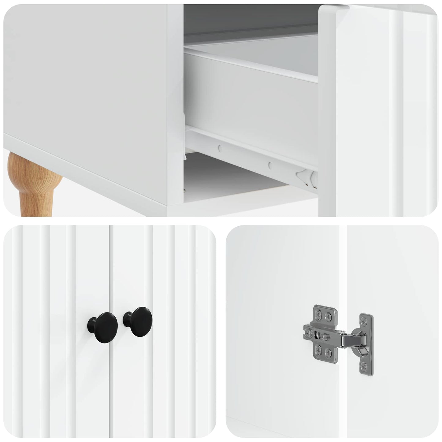 Sideboard White 66 x 34.5 x 95 cm Engineered Wood