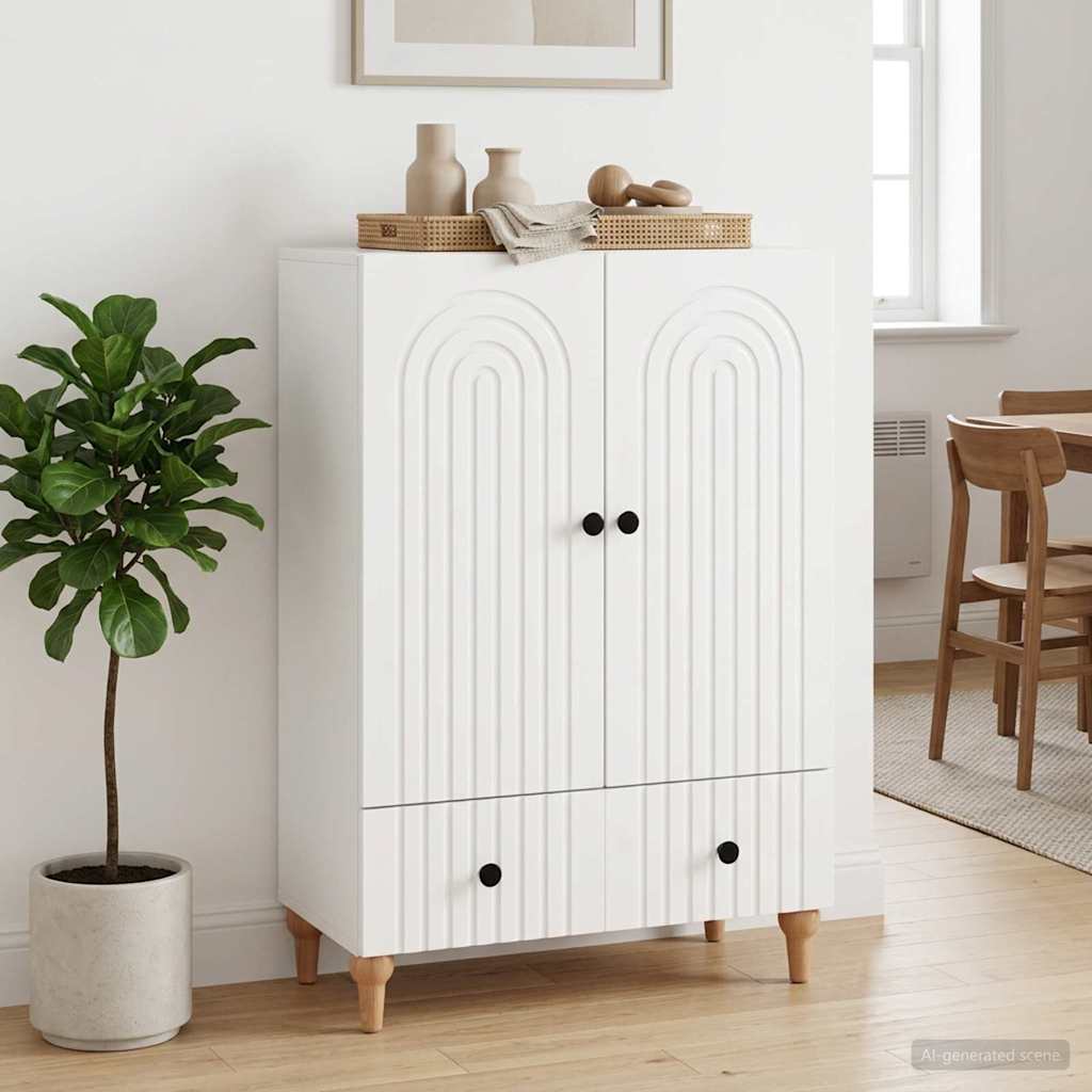 Sideboard White 66 x 34.5 x 95 cm Engineered Wood