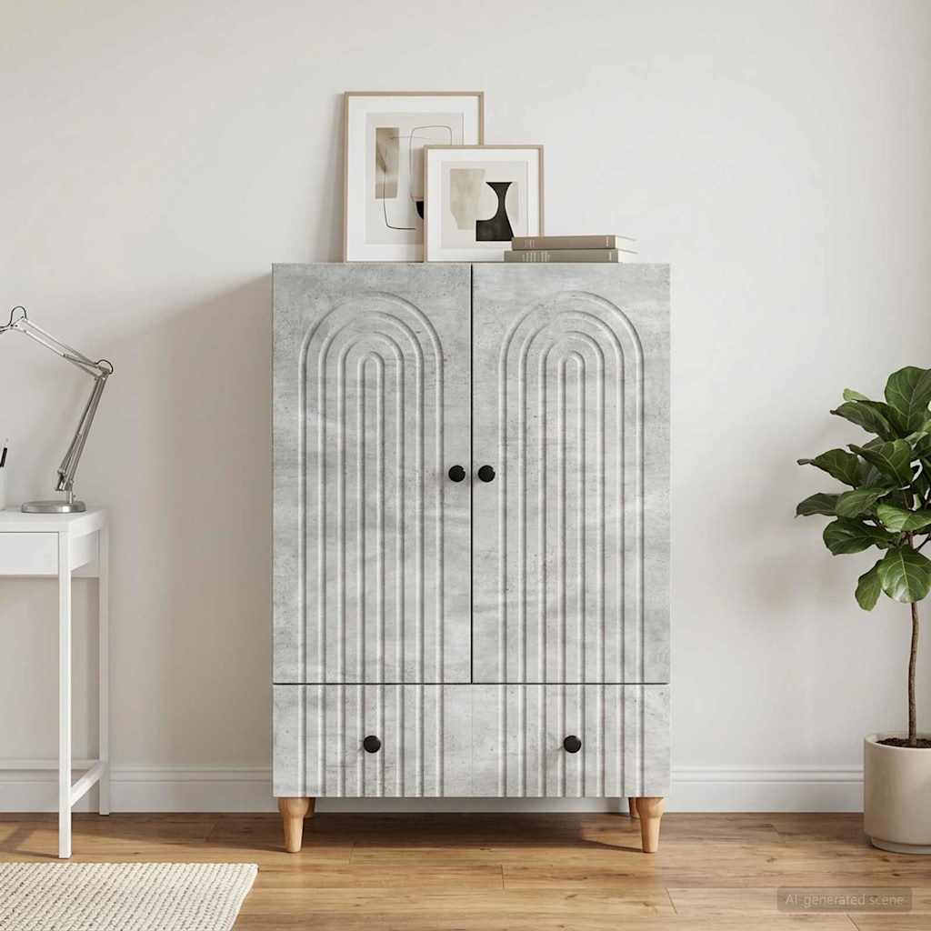 Sideboard Concrete Grey 66 x 34.5 x 95 cm Engineered Wood