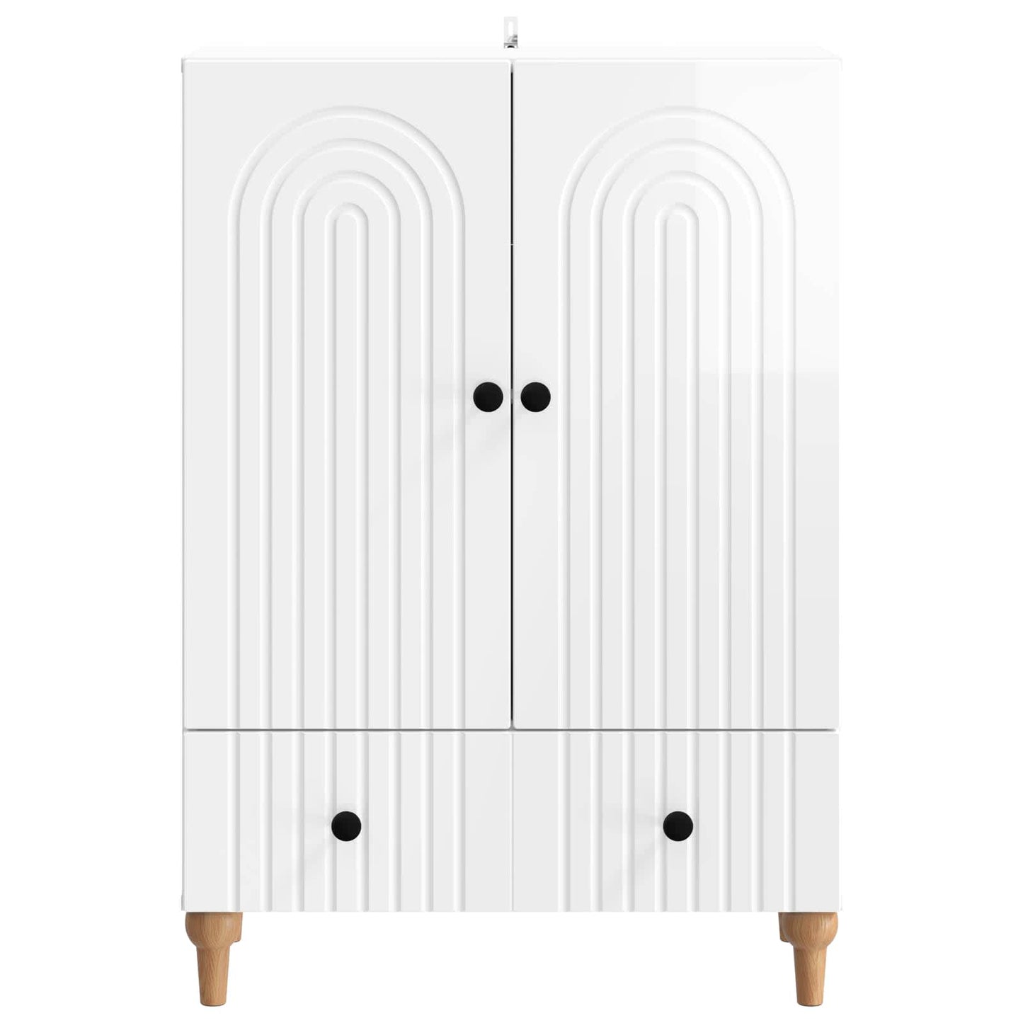 Sideboard High Gloss White 66 x 34.5 x 95 cm Engineered Wood