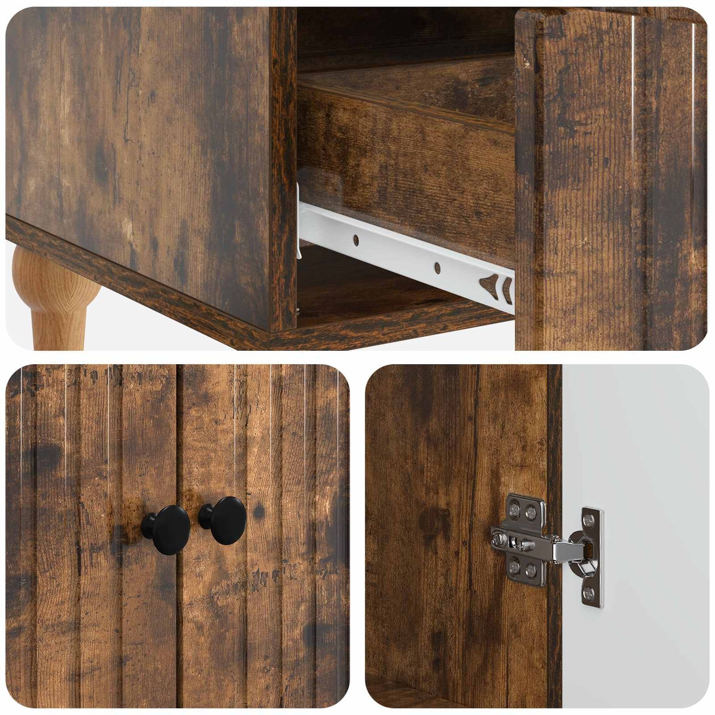 Sideboard Smoked Oak 66 x 34.5 x 95 cm Engineered Wood