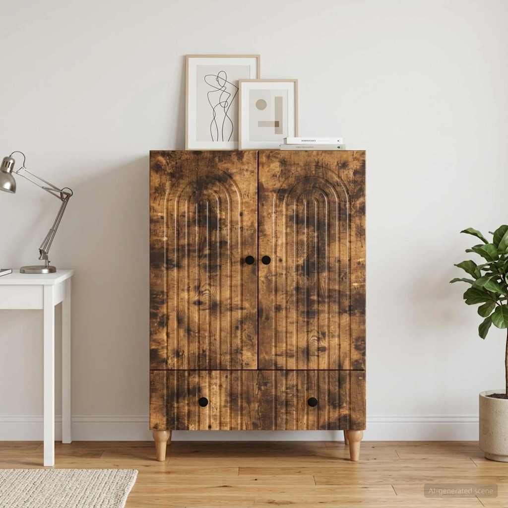 Sideboard Smoked Oak 66 x 34.5 x 95 cm Engineered Wood