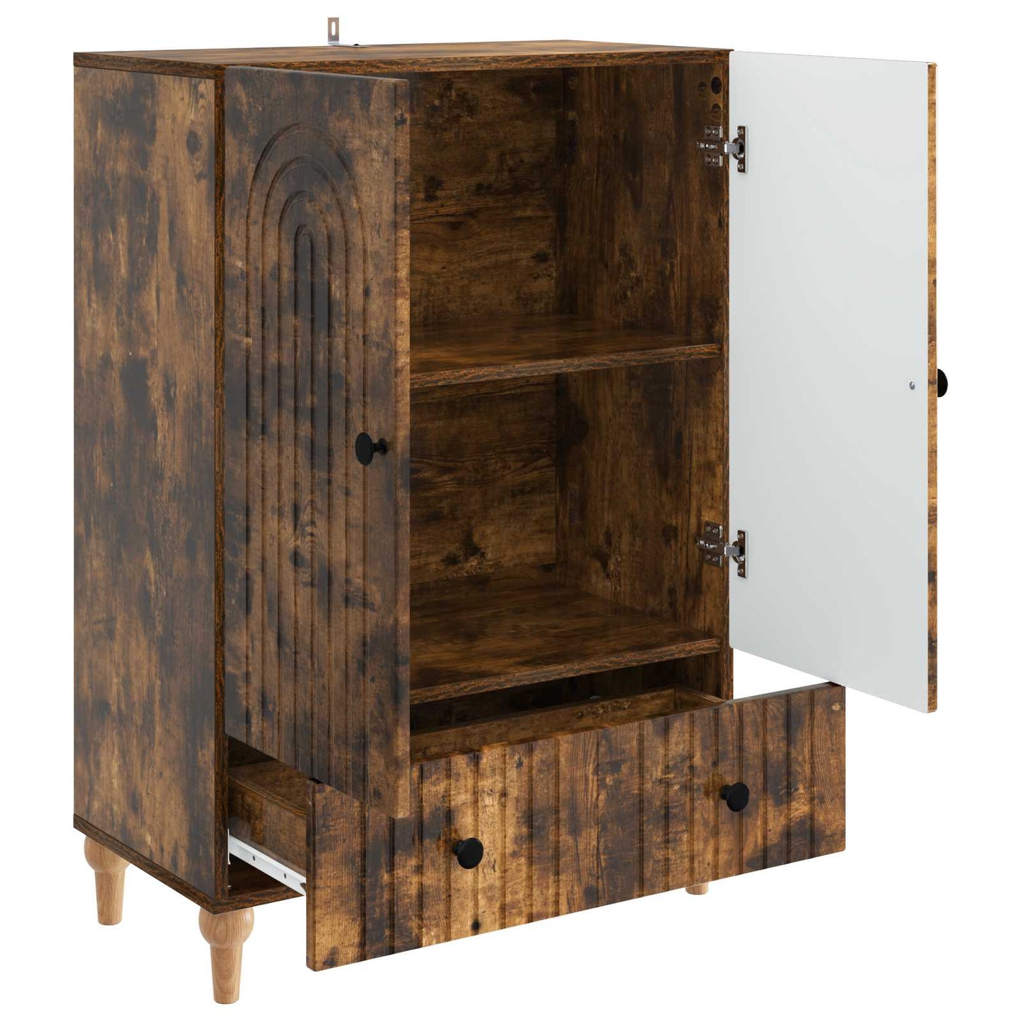 Sideboard Smoked Oak 66 x 34.5 x 95 cm Engineered Wood