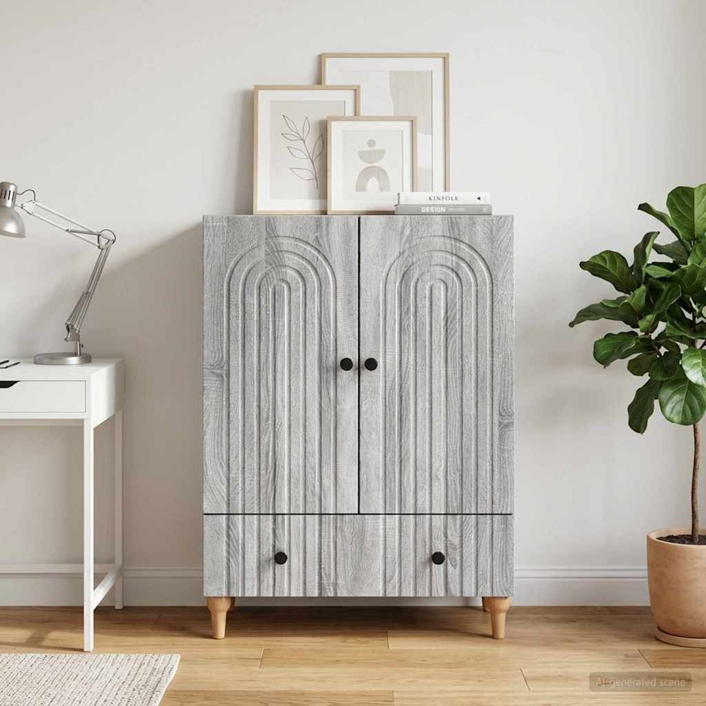 Sideboard Grey Sonoma 66 x 34.5 x 95 cm Engineered Wood
