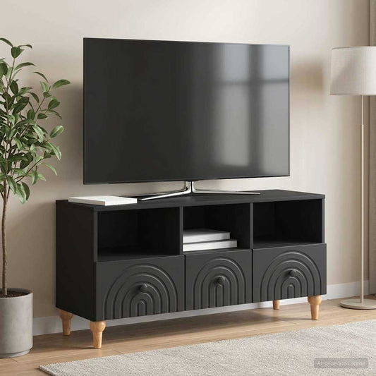 TV Cabinet 102 x 34.5 x 50 cm Black Engineered Wood