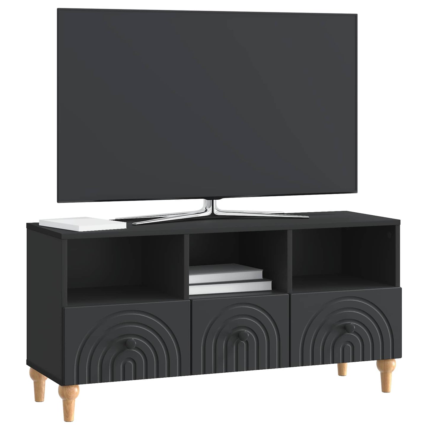 TV Cabinet Black 102 x 34.5 x 50 cm Engineered Wood