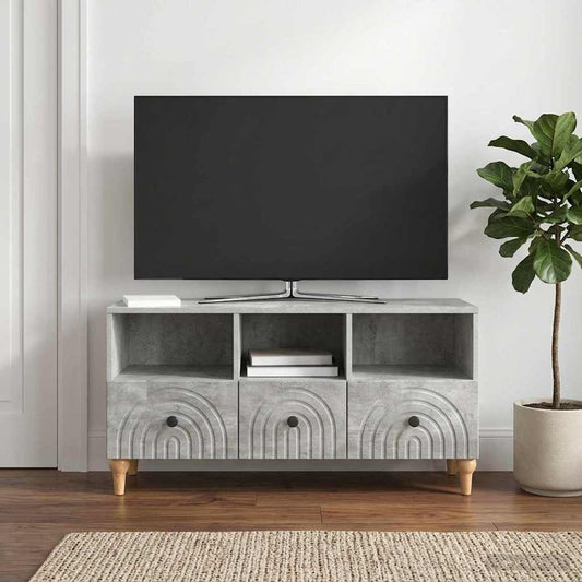 TV Cabinet 102 x 34.5 x 50 cm Concrete Grey Engineered Wood