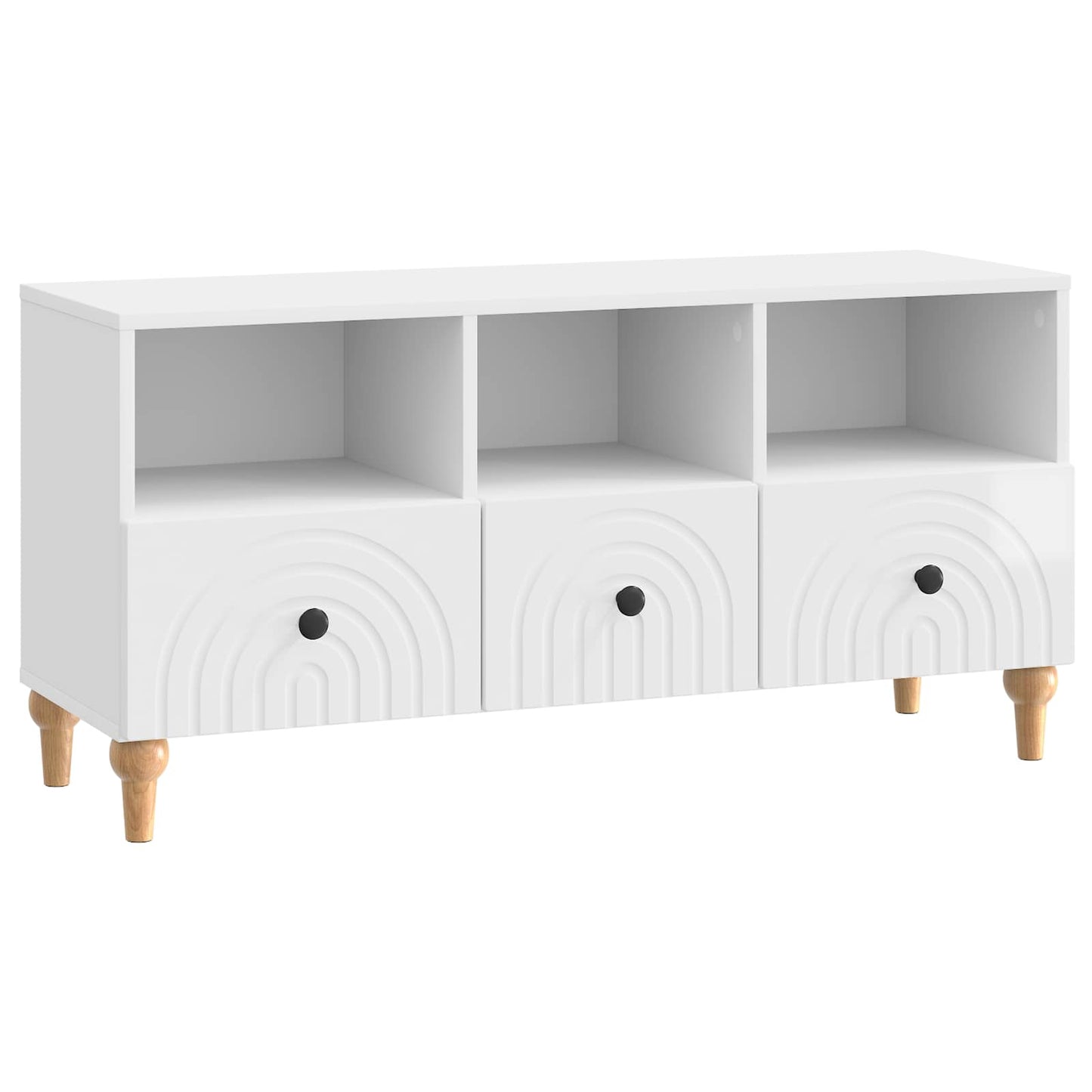 TV Cabinet High Gloss White 102 x 34.5 x 50 cm Engineered Wood