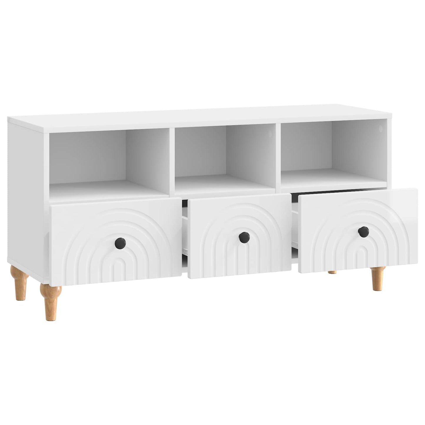 TV Cabinet High Gloss White 102 x 34.5 x 50 cm Engineered Wood