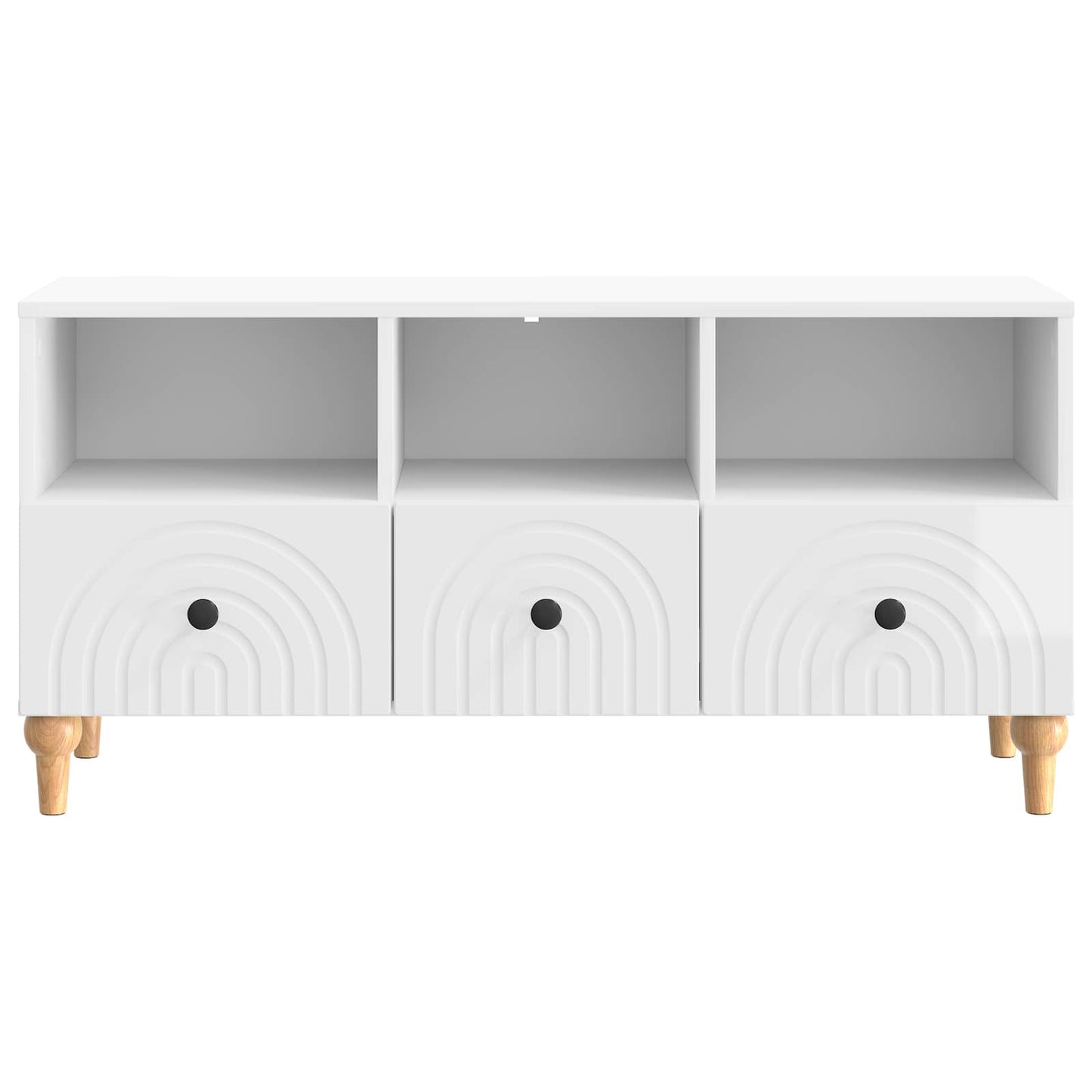 TV Cabinet High Gloss White 102 x 34.5 x 50 cm Engineered Wood