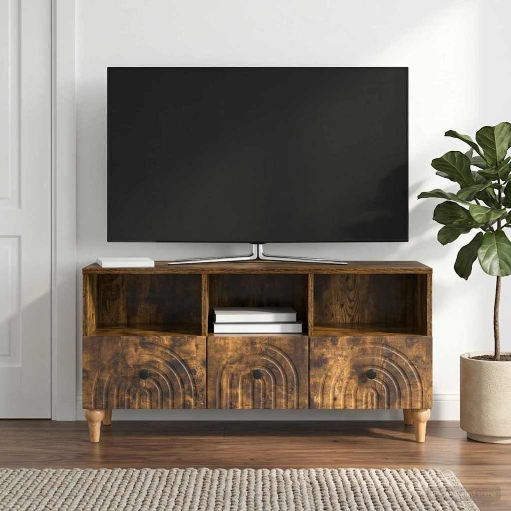 TV Cabinet 102 x 34.5 x 50 cm Smoked Oak Engineered Wood
