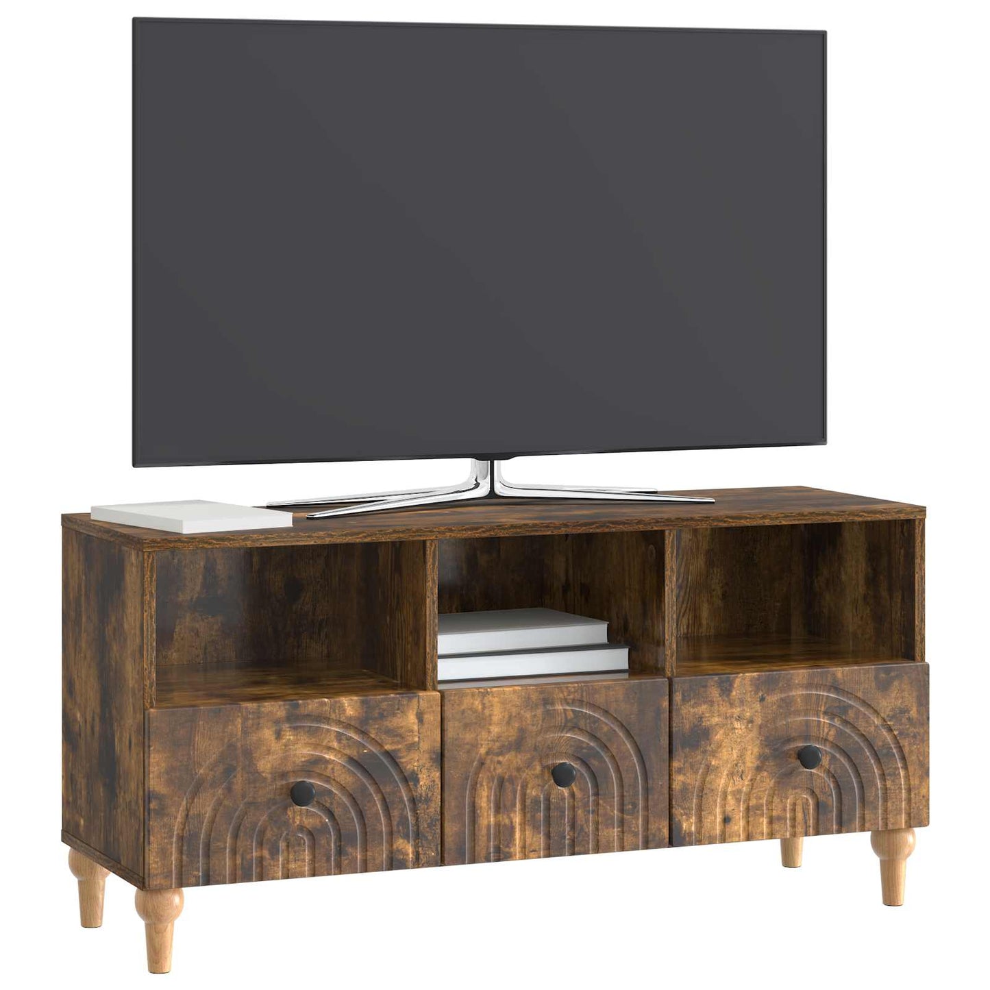 TV Cabinet Smoked Oak 102 x 34.5 x 50 cm Engineered Wood