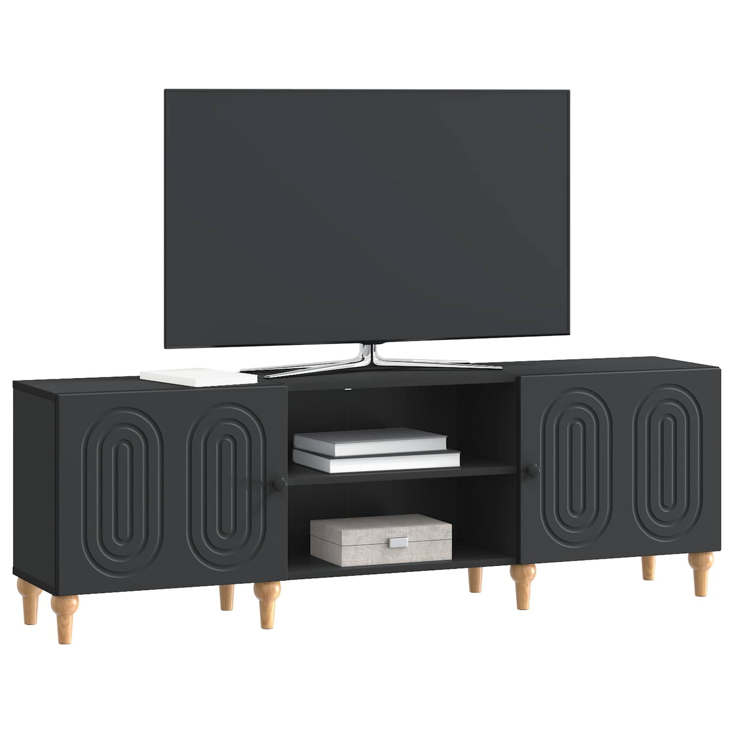 TV Cabinet 150 x 31 x 50 cm Black Engineered Wood