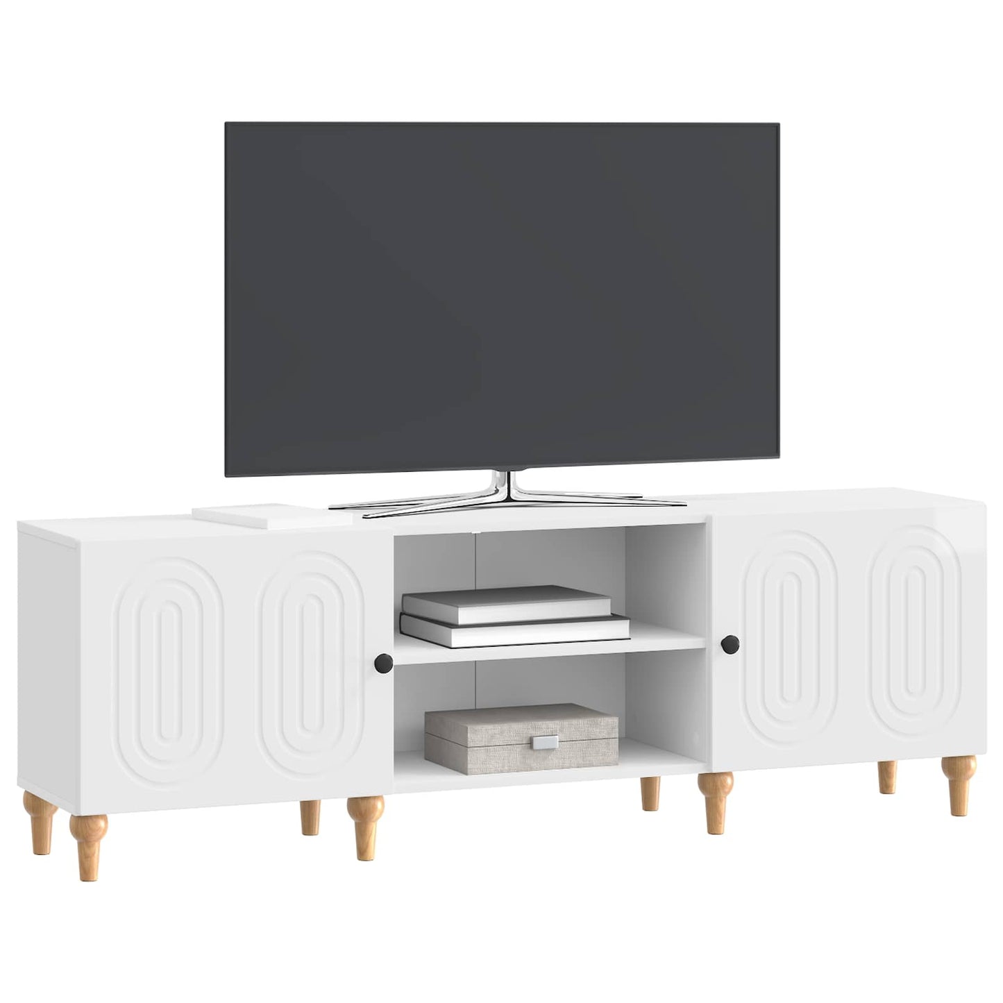 TV Cabinet High Gloss White 150 x 31 x 50 cm Engineered Wood