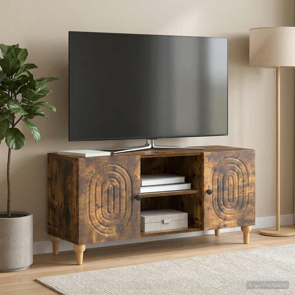 TV Cabinet Smoked Oak 102 x 34.5 x 50 cm Engineered Wood