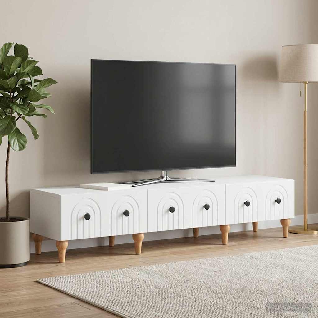 TV Cabinet with Drawer White 147 x 34.5 x 30 cm Engineered Wood
