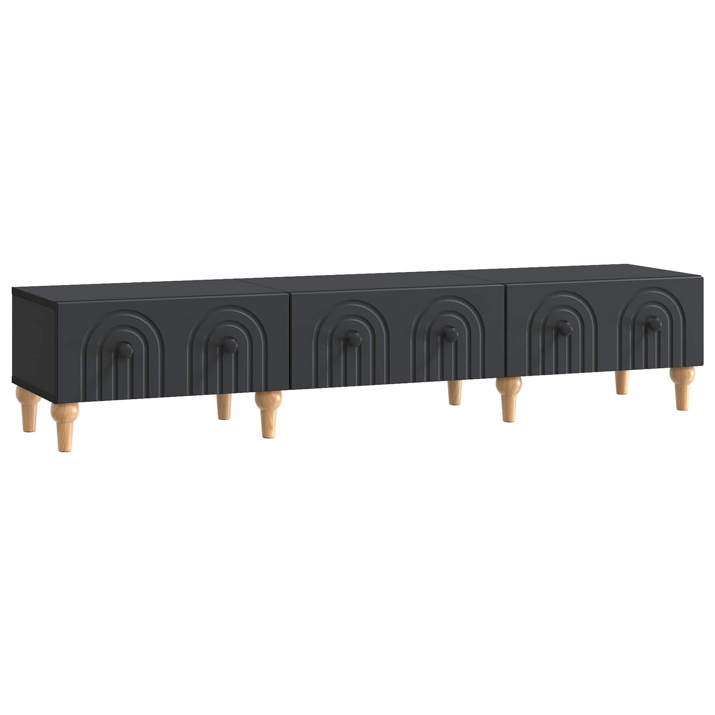 TV Cabinet with Drawer Black 147 x 34.5 x 30 cm Engineered Wood
