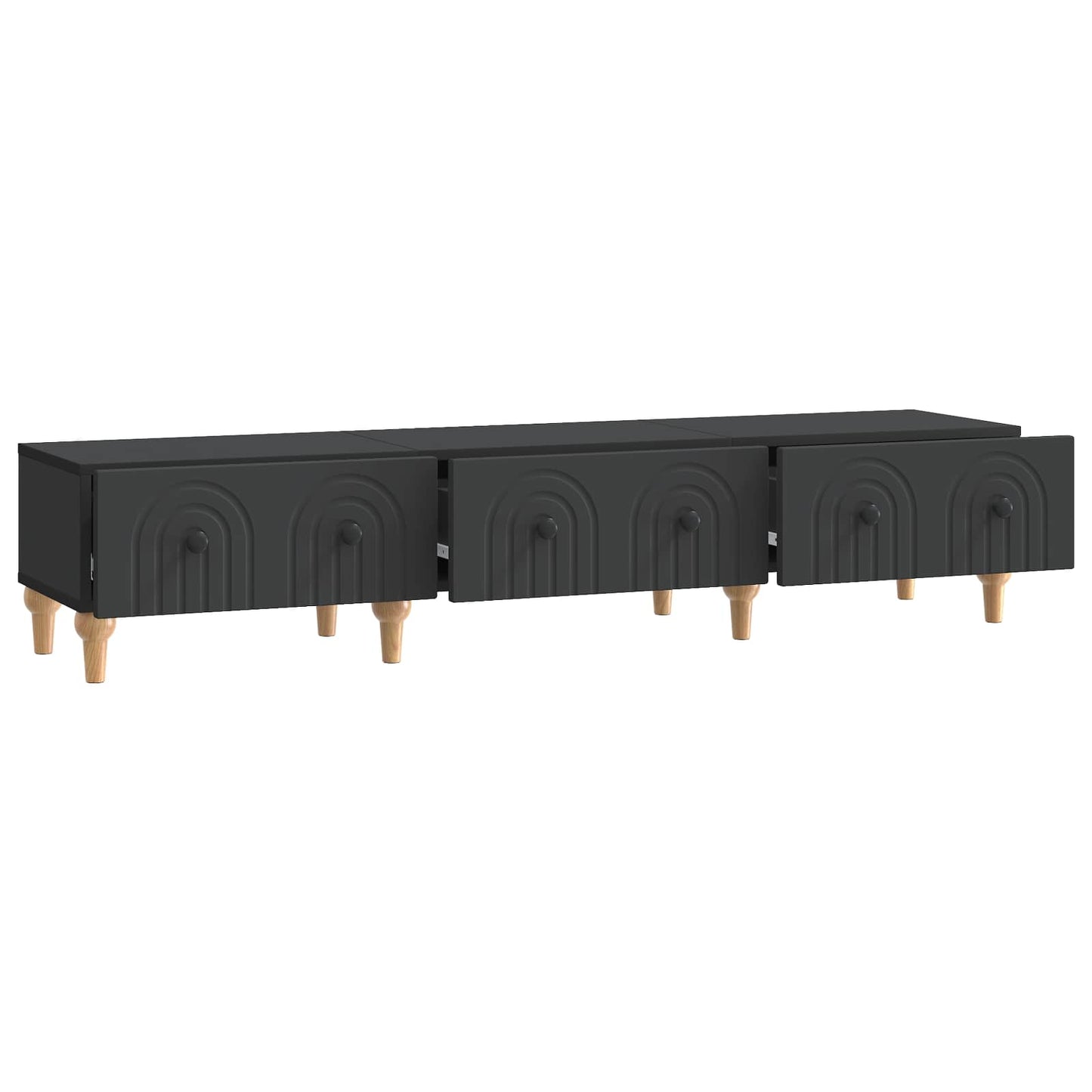 TV Cabinet with Drawer Black 147 x 34.5 x 30 cm Engineered Wood