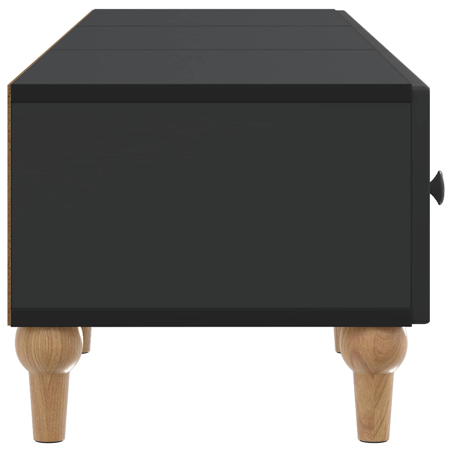 TV Cabinet with Drawer Black 147 x 34.5 x 30 cm Engineered Wood