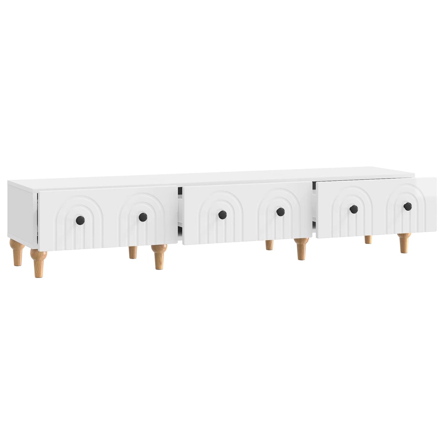TV Cabinet High Gloss White 147 x 34.5 x 30 cm Engineered Wood