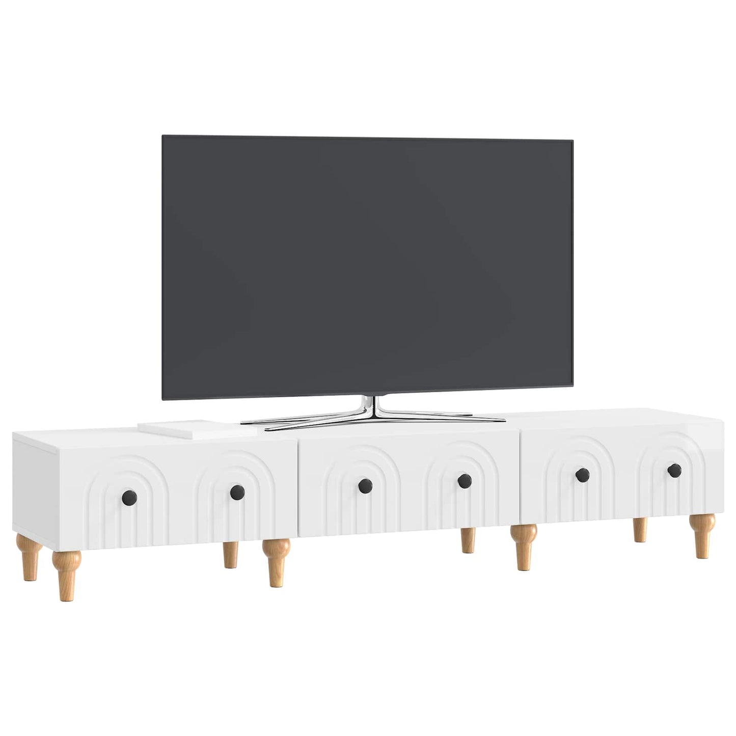 TV Cabinet High Gloss White 147 x 34.5 x 30 cm Engineered Wood