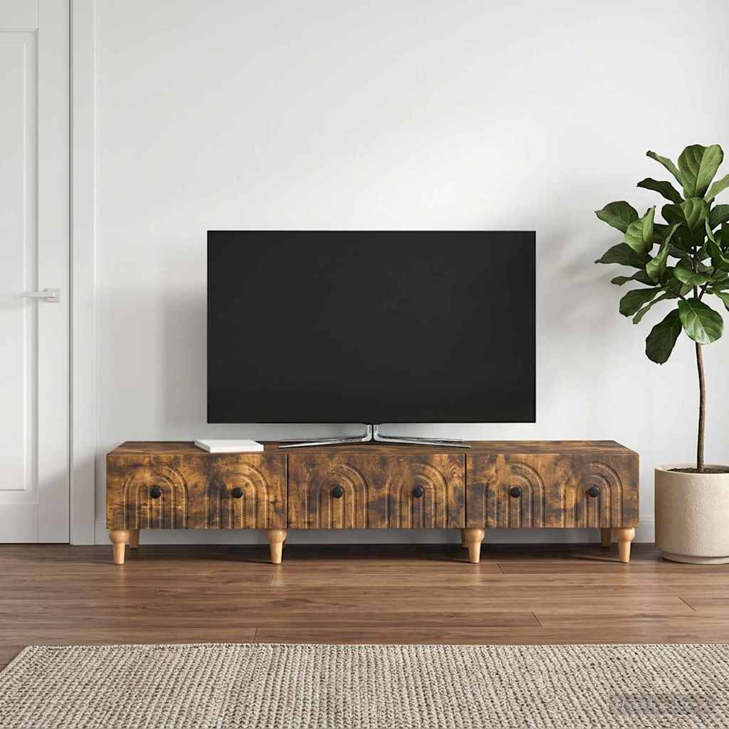 TV Cabinet Smoked Oak 147 x 34.5 x 30 cm Engineered Wood