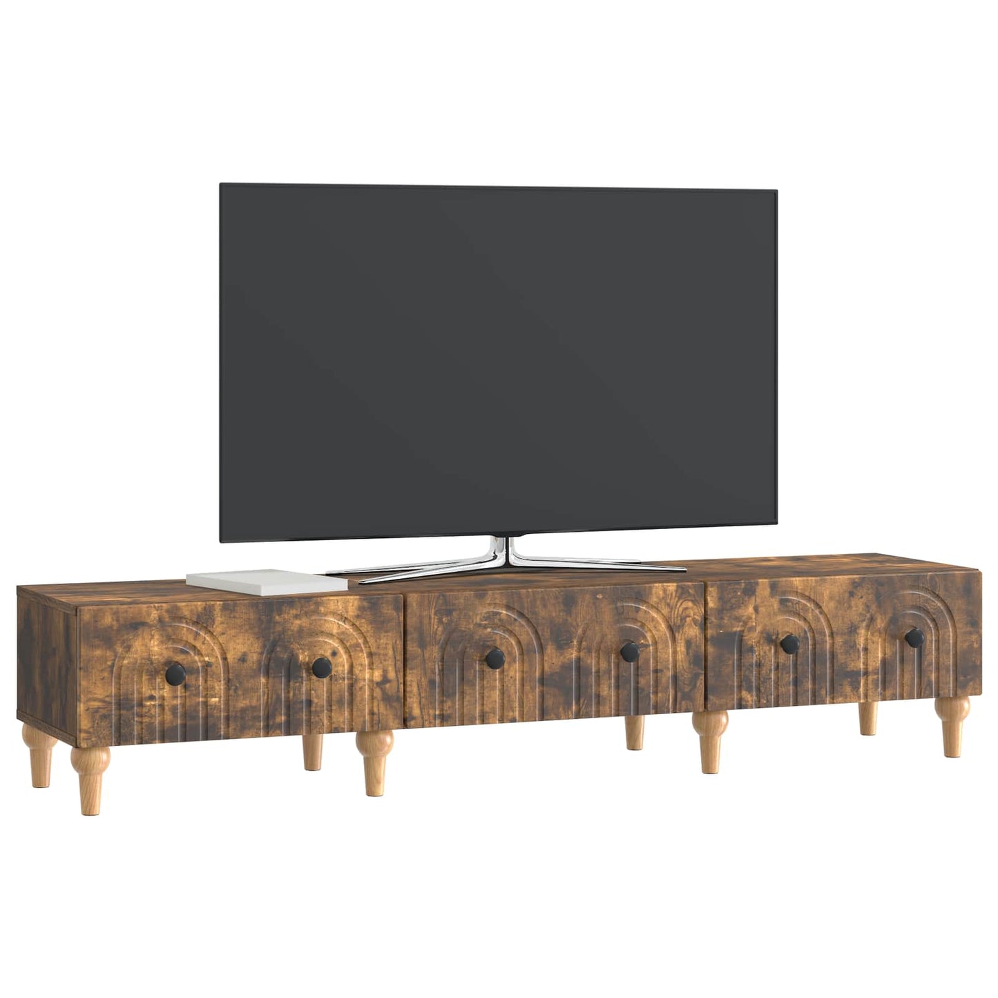 TV Cabinet Smoked Oak 147 x 34.5 x 30 cm Engineered Wood