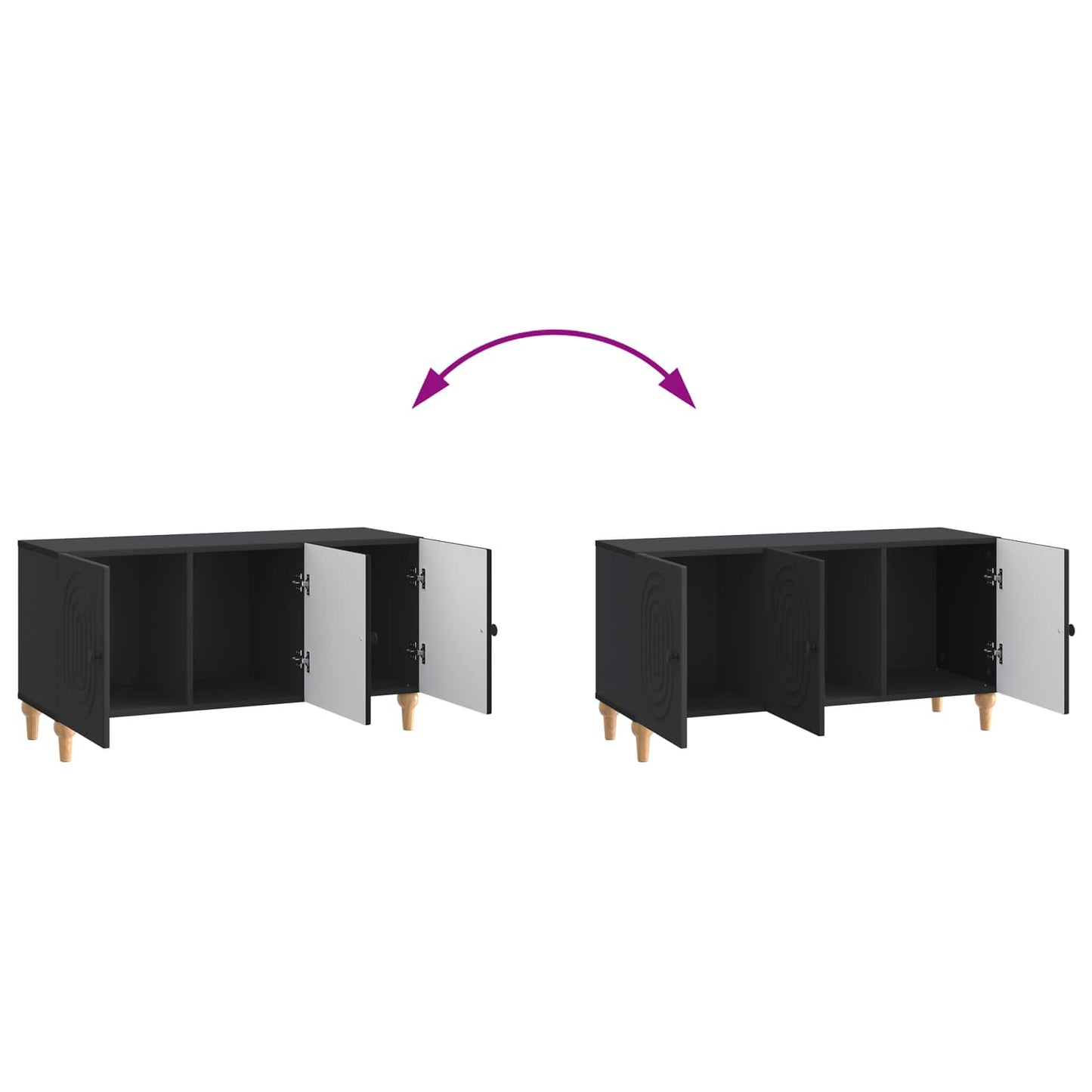 TV Cabinet Black 99 x 34.5 x 50 cm Engineered Wood