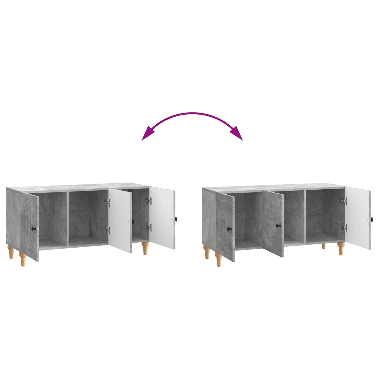 TV Cabinet Concrete Grey 99 x 34.5 x 50 cm Engineered Wood