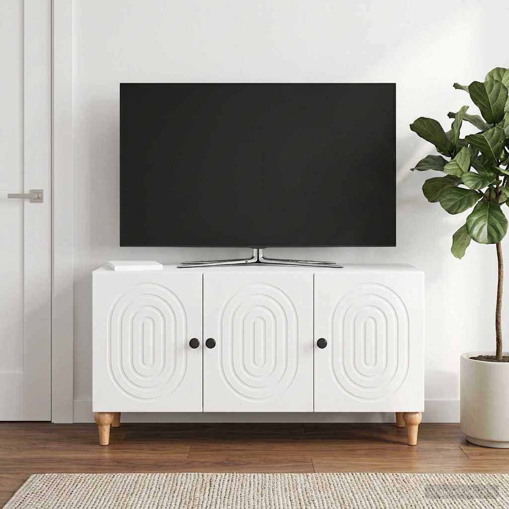 TV Cabinet 99 x 34.5 x 50 cm High Gloss White Engineered Wood