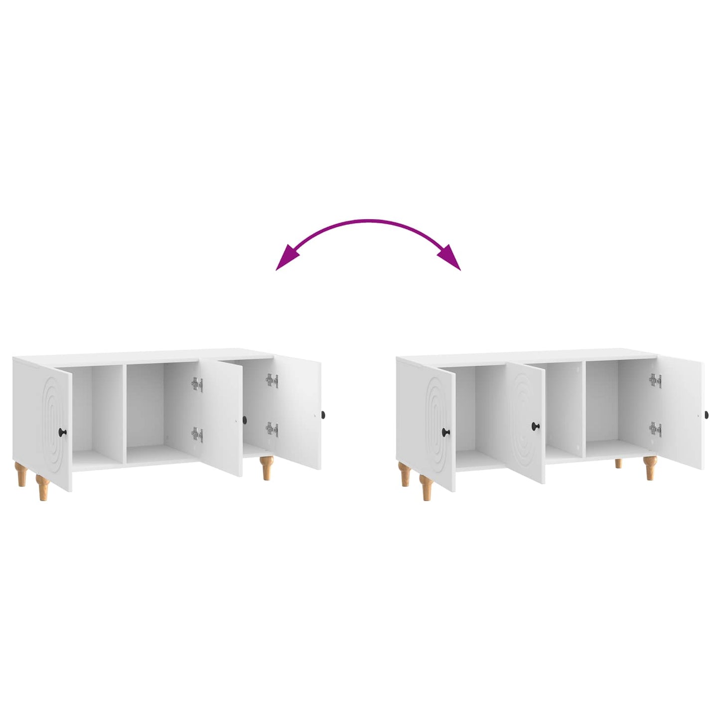 TV Cabinet High Gloss White 99 x 34.5 x 50 cm Engineered Wood