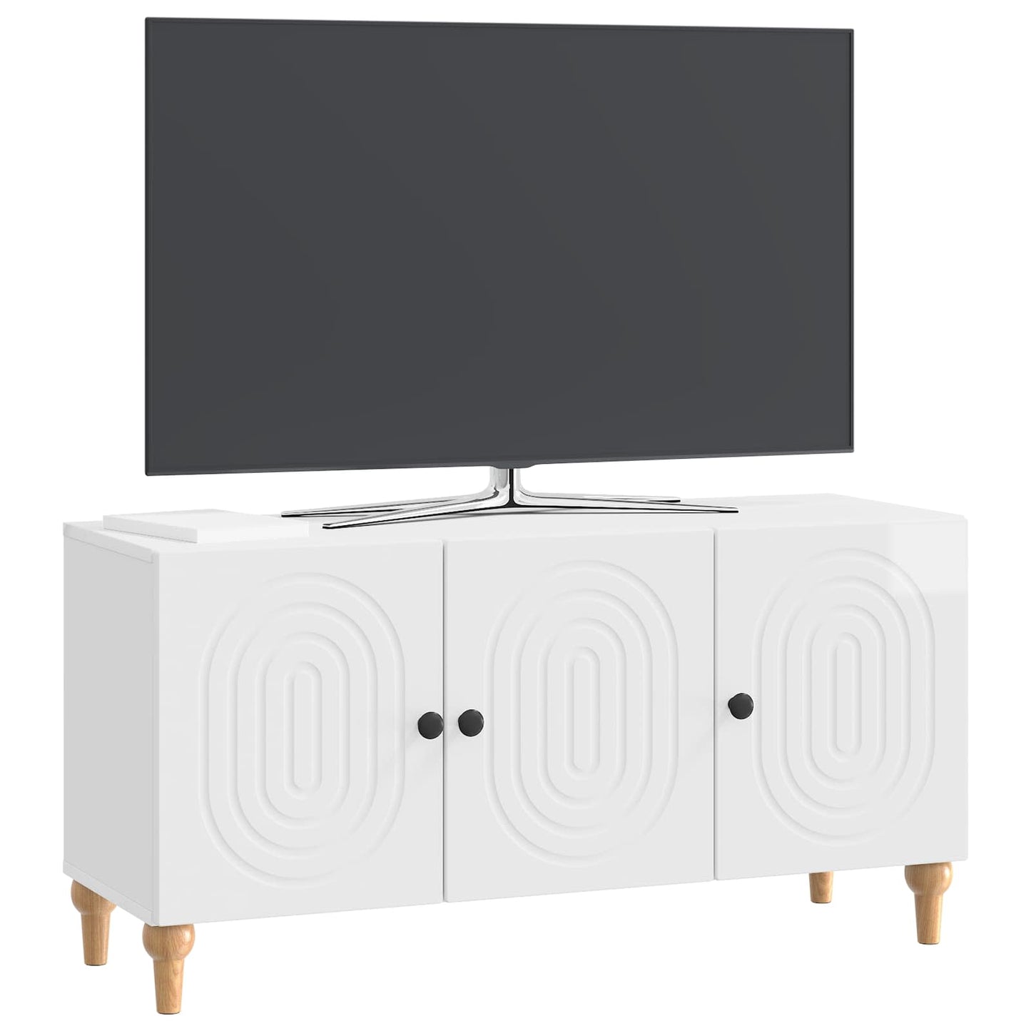 TV Cabinet High Gloss White 99 x 34.5 x 50 cm Engineered Wood