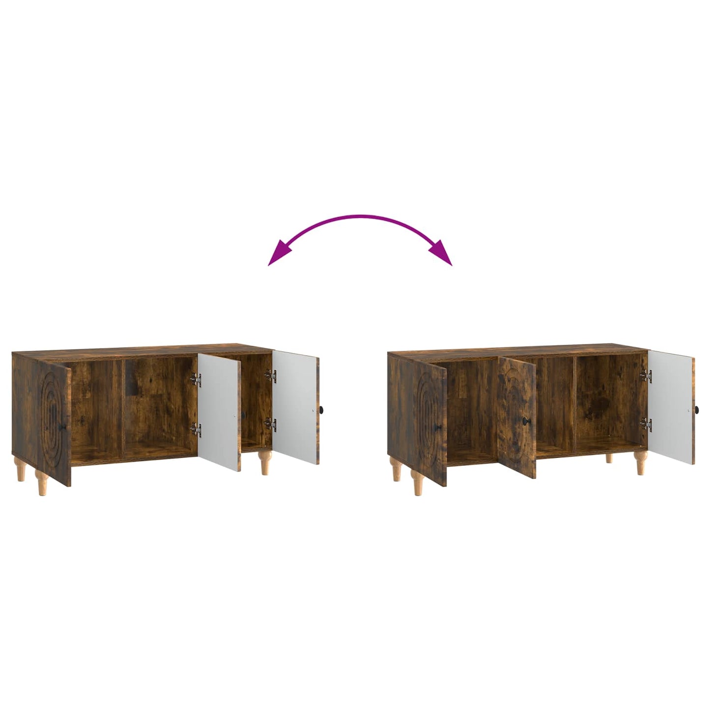 TV Cabinet Smoked Oak 99 x 34.5 x 50 cm Engineered Wood