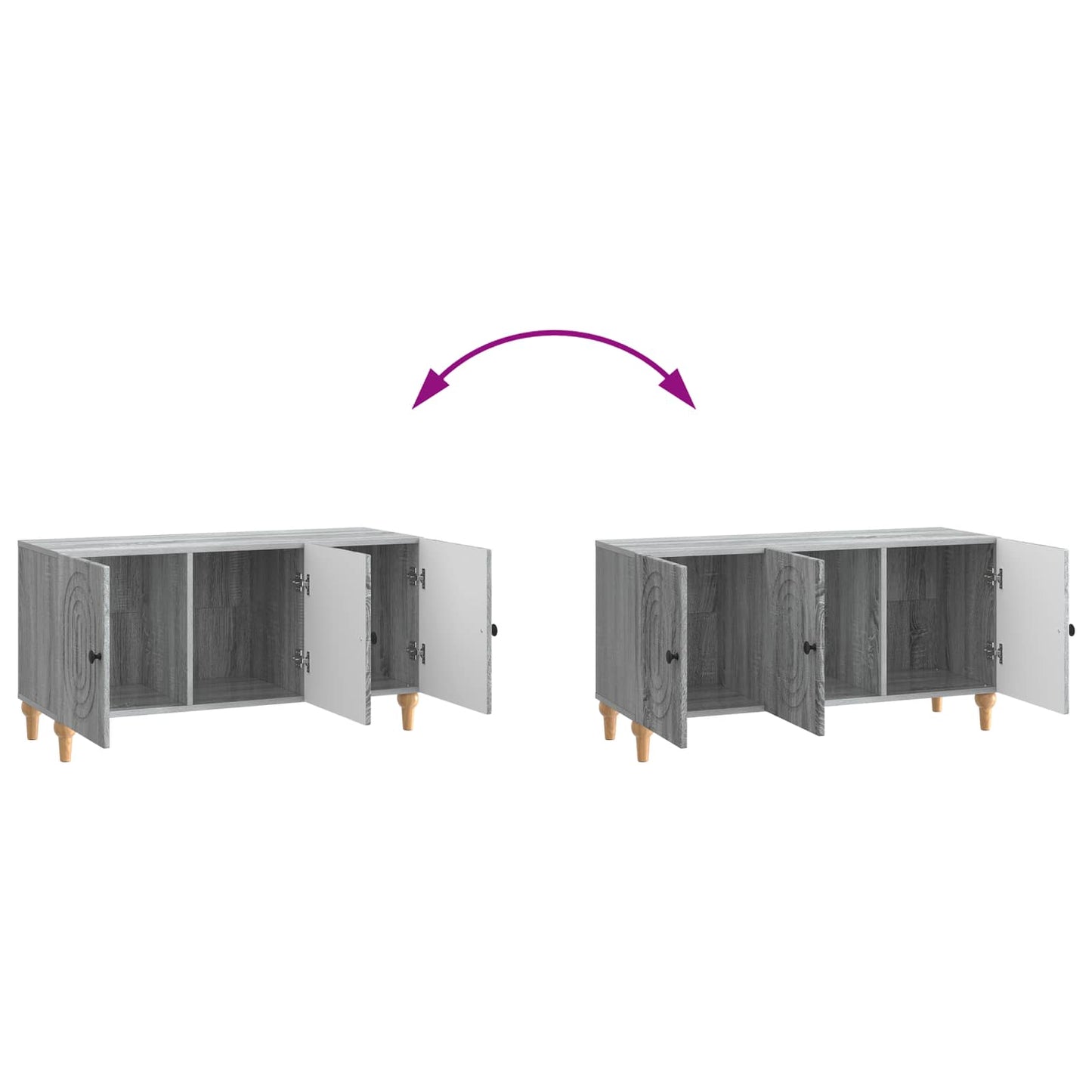 TV Cabinet Grey Sonoma 99 x 34.5 x 50 cm Engineered Wood