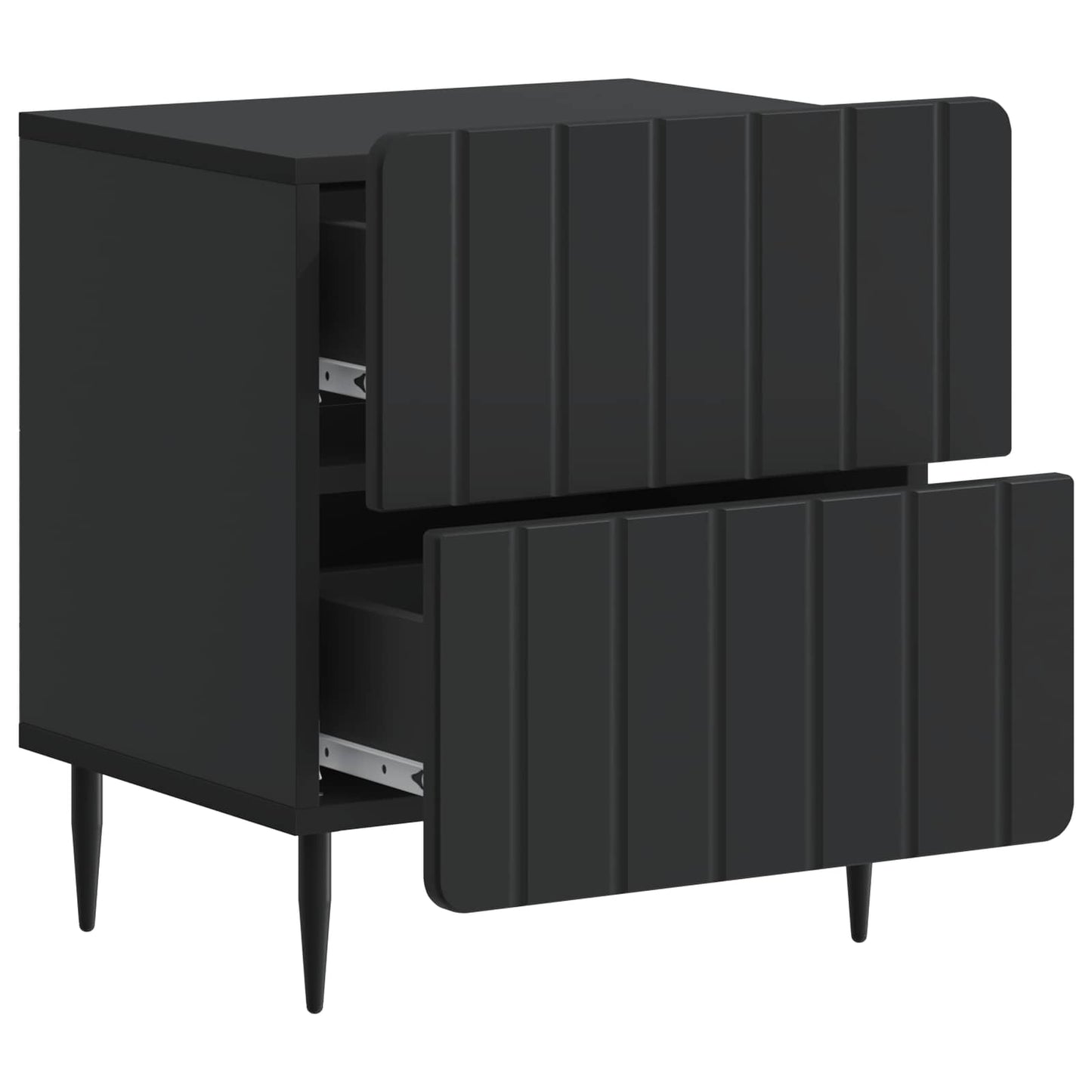 Bedside Cabinet Black 43 x 34.5 x 49.5 cm Engineered Wood